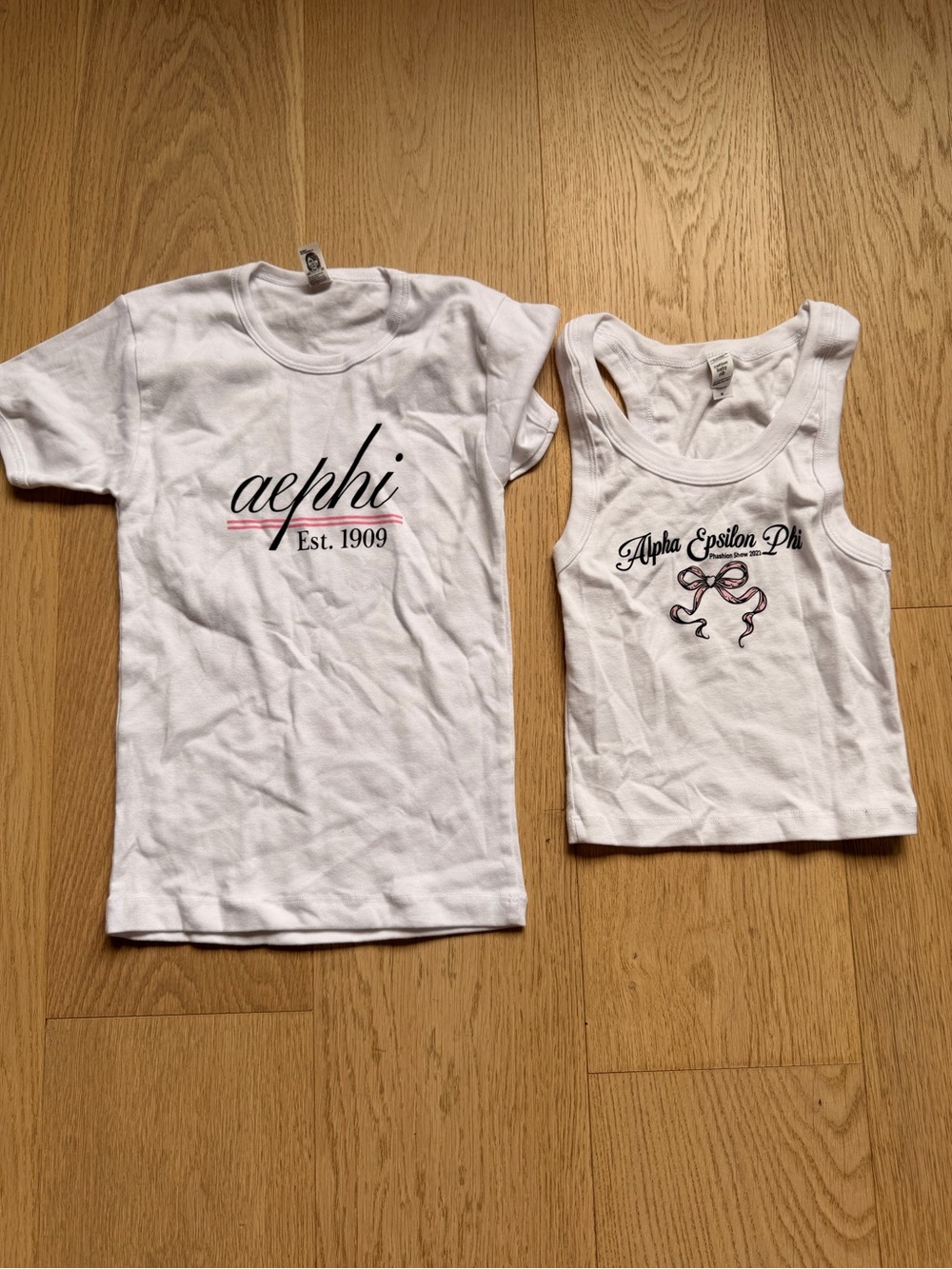 NWOT Sigma Delta Tau sorority new tank and fitted tee- size XS & S